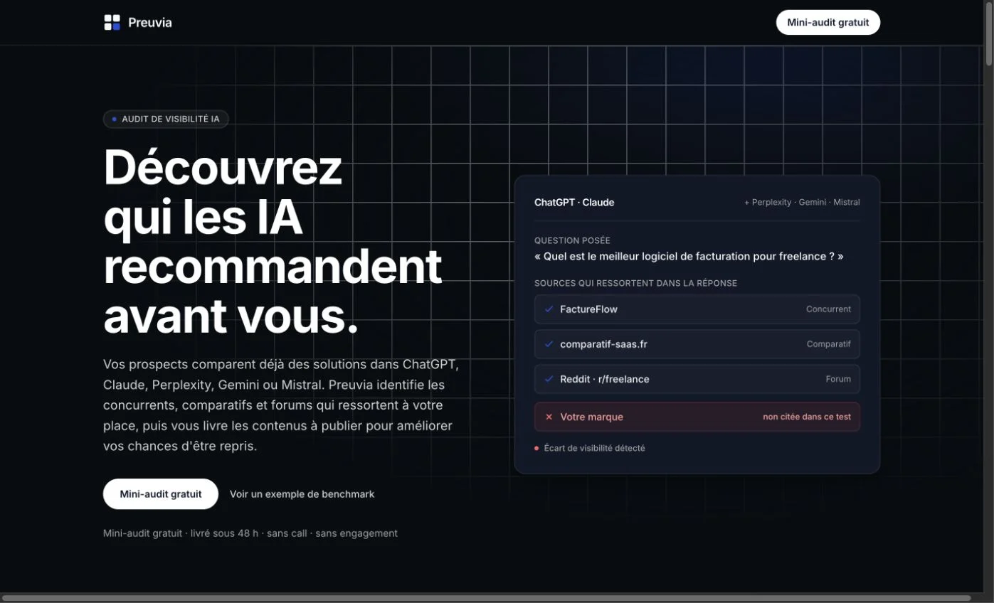 Accueil public contrôlé le 23 septembre 2026. L'exemple de benchmark est fictif, pas un résultat client.