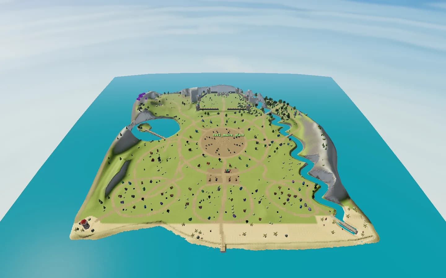 V3 : vue d'ensemble du terrain pour situer les zones. Prévisualisation technique, pas validation humaine du jeu.